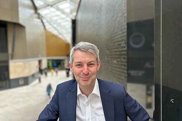 Will Forster in Henry Plaza, Woking